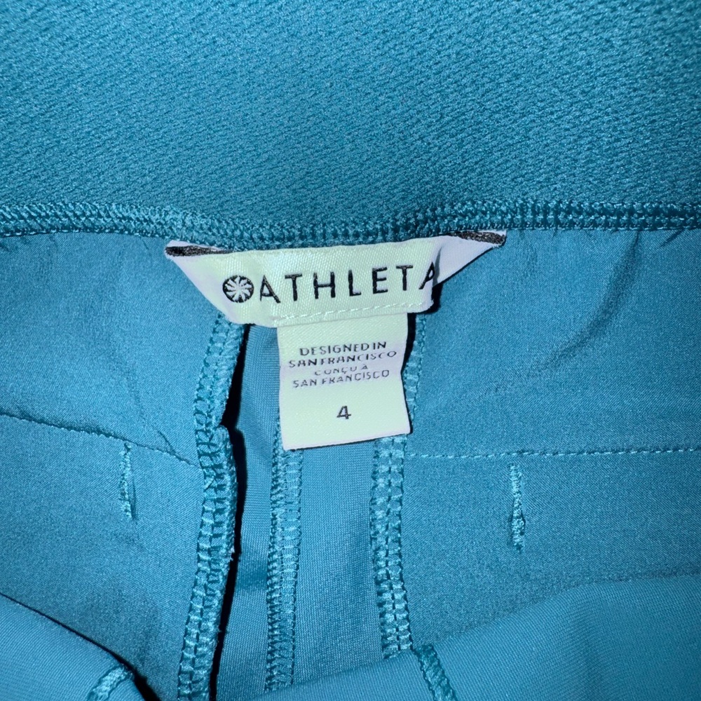 Athleta Teal Cosmic Bermuda’s Women's Shorts Size 4 Teal - Picture 9 of 9